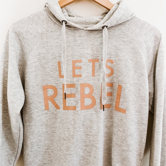 Cotton On Let’s Rebel Grey Hoodie Sweatshirt - Picture 4 of 6